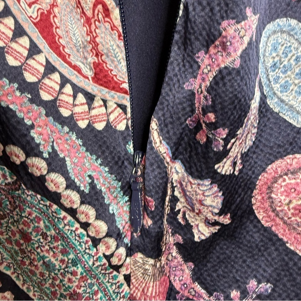 Thurley Crown Of Thornes Blouse Long sleeve Paisley Pearls Navy print size 4 RTR - Picture 12 of 13